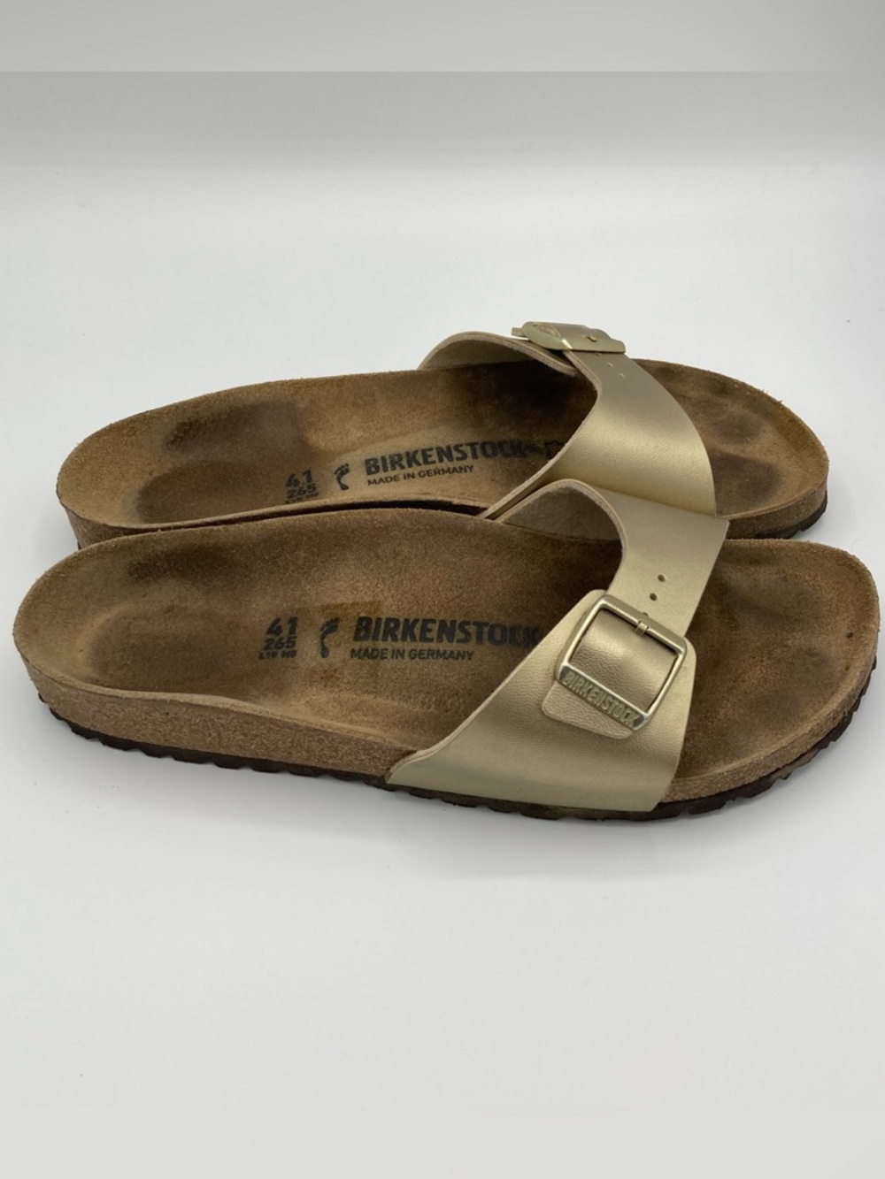 Birkenstock Women's Madrid Big Buckle Sandals High Shine Gold Sz 41